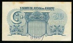 Devise 1940 Billet de banque de 50 piastres de la Banque nationale d'Égypte avec la signature de Cook P-21 AU