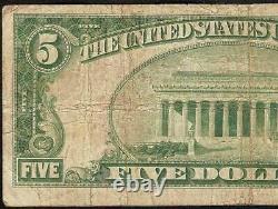 Étoile 1929 $5 Dollar Bill Brown Seal Bank Note Old Paper Money National Currency