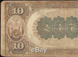 Grand 1882 10 $ Bill Chase National Banque Nationale New York Monnaie Marron Retour