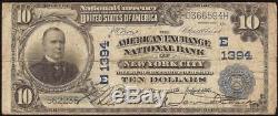 Grand 1902 $ 10 Dollar American Exchange Banque Nationale Note New York Devise