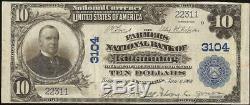 Grand 1902 $ 10 Dollar Kittanning Banque Nationale Note Devise Vieux Billets