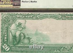 Grand 1902 $ 20 Dollar Banque Nationale De L'indépendance Iowa Monnaie De Note Pmg Au 50