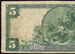 Grand 1902 5 $ Dollar Banque Nationale De Boston Note Sceau Rouge Monnaie Papier Monnaie