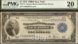 Grand 1918 $ 1 Dollar Bill Green Bank Eagle Note Monnaie Nationale Fr 712 Pmg Vf