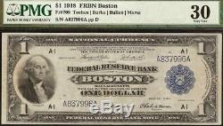 Grand 1918 $ 1 Dollar Bill Vert Eagle Bank Note Monnaie Nationale Fr 708 Pmg 30