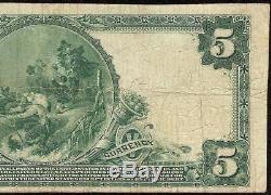 Grand Billet De 1902 $ 5 Dollars Boston Banque Nationale Sceau Rouge Devise
