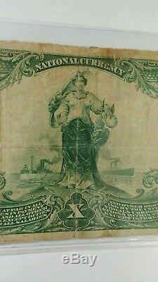 Grand Billet De La Banque Nationale Hustonville Danville Kentucky 1902 Rare 10 $ Currency