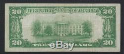 Ithaca, New York Ny 20 $ 1929 1ère Banque Nationale Collège National De La Monnaie Cornell