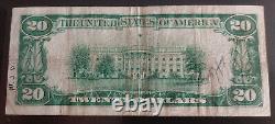 LEWISTON ME MAINE Le 1er National Bank De 1929 Billet de banque national de 20 $ #330