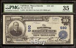 Large 1902 $ 10 Dollar Dollar De Fall River Billets De Banque Lizzie Borden Pmg