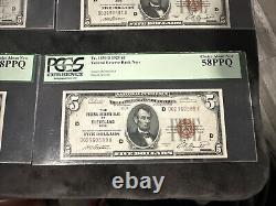 Lot de 4 billets consécutifs de 5 dollars de 1929, devise nationale CLEVELAND OH FR BANK NOTE PCGS.