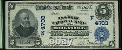 Monnaie Américaine Fr# 602 $ 5 1902 Park National Bank Note Holyoke Ma #4703 Pcgs 40 Ef