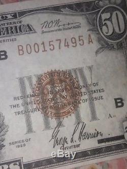 Monnaie Nationale 1929 Banque Fédérale De Réserve De New York 50 $
