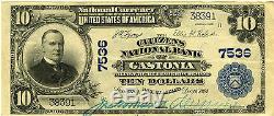 Monnaie Nationale De La Série 1902 The Citizens National Bank Of Gastonia Nc $ 10 Note