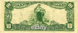 Monnaie Nationale De La Série 1902 The Citizens National Bank Of Gastonia Nc $ 10 Note