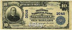 Monnaie Nationale De La Série 1902 The Illinois National Bank Of Springfield IL 10 $