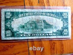 Monnaie nationale rare de 1929 de 10 $ de la première banque nationale et trust d'Elmira, #149.