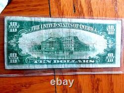 Monnaie nationale rare de 1929 de 10 dollars La première banque nationale de Miamisburg, Ohio #3876