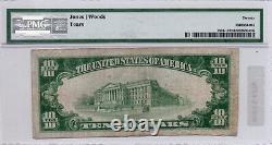 Monnaie nationale rare de 1929 de 10 dollars de la banque nationale du comté de Hudsun, Jersey City, New Jersey. VF