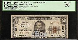 Pcgs Vf 1929 $ 50 Dollar Bill Honolulu Hawaii National Bank Note Devise Argent
