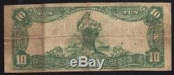 Rare 1902 $ 10 Devise Nationale York Springs Pa Large Bank Note Ch Charter 7856