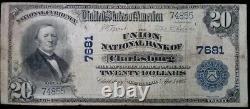 Rare 1902 Clarksburg Wv 20 $ Bill Horseblanket Monnaie De La Banque Nationale Ch 7681