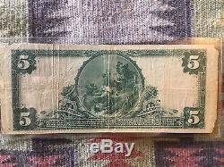 Rare 1917 5 Dollar National Currency Wells Fargo Note De La Banque Nationale