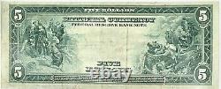 Rare 1918 5 Dollars Note De La Réserve Fédérale Banque Nationale Frbn Devise New York