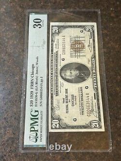 SASA 1929 $20 Monnaie Nationale Réserve Fédérale de Chicago PMG Vf30