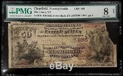 Série 1882 Brown Back 50 $ Monnaie Nationale, Banque Nationale De Comté, Clearfield, Pa