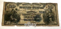 Série 1882 Monnaie Nationale Vingt Dollars Northrup Banque Nationale Kansas