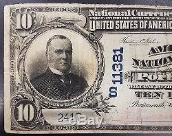 Série 1902 10,00 $ Nat'l Currency, La Banque Nationale Américaine De Portsmouth, Va