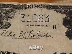 Série 1902, 10 Dollars En Monnaie Nationale, Ch. 1382, Banque Nationale Meriden, Connecticut