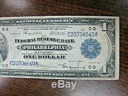 Série 1918 $ 1,00 Banque Nationale Réserve Currencyfederal Notephiladelphia, Pa