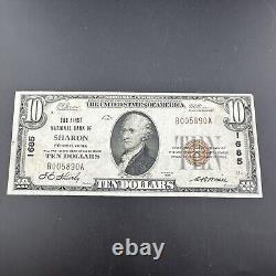 Série 1929 10 $ La Première Banque Nationale de Sharon PA Billet de dix dollars Monnaie