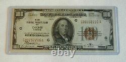 Série 1929 100 $ Banque Fédérale De Chicago Sceau Brun Monnaie Nationale Note