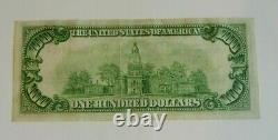 Série 1929 100 $ Banque Fédérale De Chicago Sceau Brun Monnaie Nationale Note