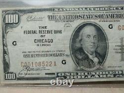 Série 1929 $100 Federal Bank Of Chicago Brown Seal National Currency Note