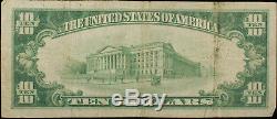Série 1929 Utica Banque Nationale Note 10 $ Devise Nebraska F Fine / Vf Très Fine