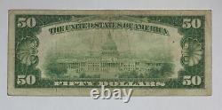 Série De 1929 $ 50 Federal Reserve Bank Of New York Monnaie Nationale Note 18nz