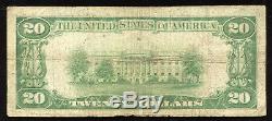 Série De 1929 Billet De 20 $ En Monnaie Nationale Banque Nationale D'érié En Pennsylvanie
