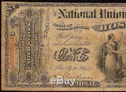 Série Originale 1 $ National Union Note De Banque Première Devise 1865 Pmg