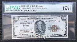 Série Un X 100 $ 1929 Monnaie Nationale / Banque Fed Res De Chicago / Pmg 63 Epq