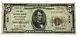 Série De 1929 Billet De 5 Dollars Pittston, Papier Monnaie De La Panational Bank En Circulation