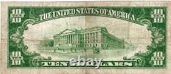 (Springfield, IL) 1929 Billet de 10,00 $ de la Banque Nationale de l'Illinois