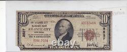 The Atlantic City National Bank New Jersey DIX (10 $) Monnaie Américaine 1929