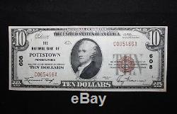 West Point Coins 1929 Monnaie Nationale # 608 $ 10 Banque Nationale De Pottstown Pa
