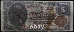 +counterfeit+ 1882 Bb Morristown Nj 5 $ Banque Nationale De Grande Taille Monnaie Ch#1113